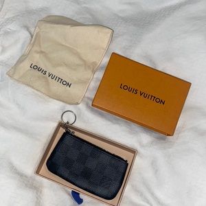 LOUIS VUITTON Black Key Pouch Damier Graphite (Missing Clasp)
